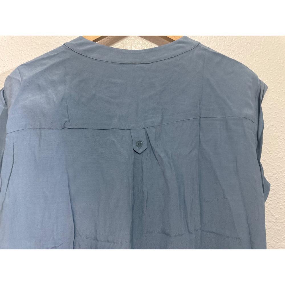 NWT Tulip B Light Blue Split Neck Cap Sleeve High Low Shift Dress Large - Picture 7 of 8